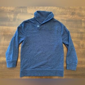 Boys casual dress sweater/shirt, with button and folded collar.